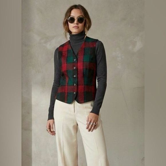 Vintage Pendleton Vest 8 Multicolor Plaid 100% Pure New Virgin Wool Made In USA - Picture 11 of 11